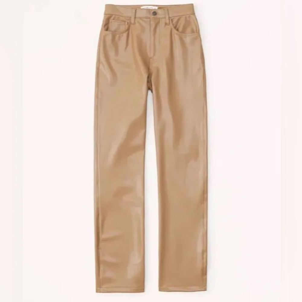 90s Ultra High rise strait leg faux leather pants sz 27 / 4R